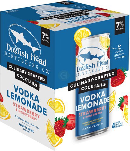 Dogfish Head Cocktails Strawberry & Honeyberry Vodka Lemonade RTD Cocktail Cans